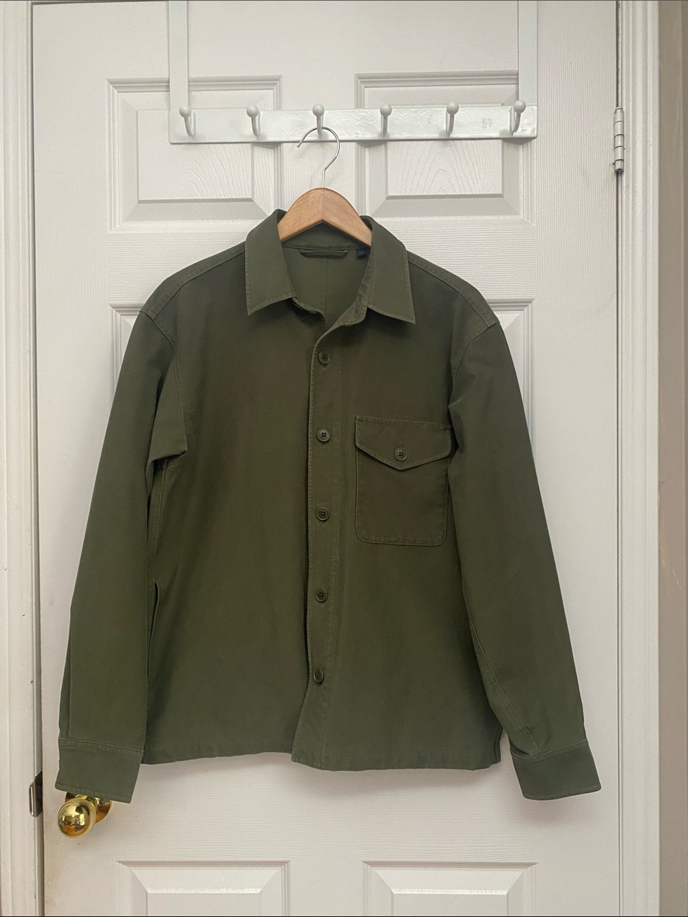 Uniqlo Olive Military-Style Button Front Jacket #16